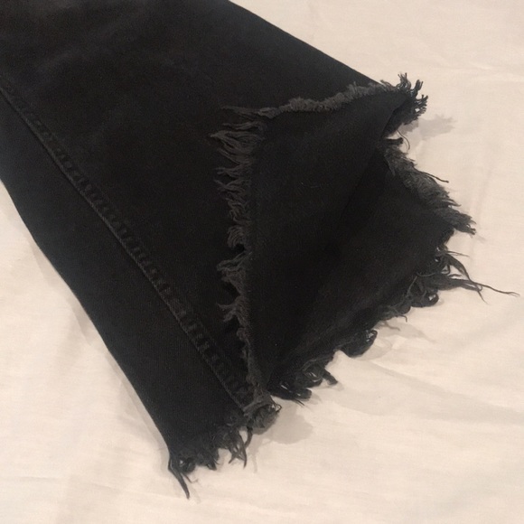 We The Free by Free People Black Flare Jeans Fringe Bottom 25 - Picture 6 of 15